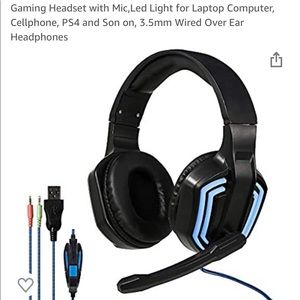 🆕 Gaming Headset with Mic and LED Light 🎧 NIB